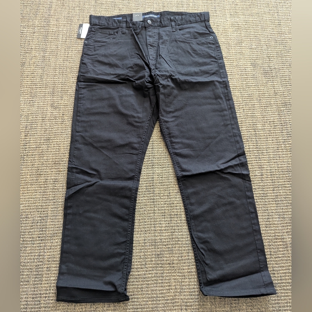 Calvin Klein Jeans Men's Black Straight Leg Twill Pants 38X30 New